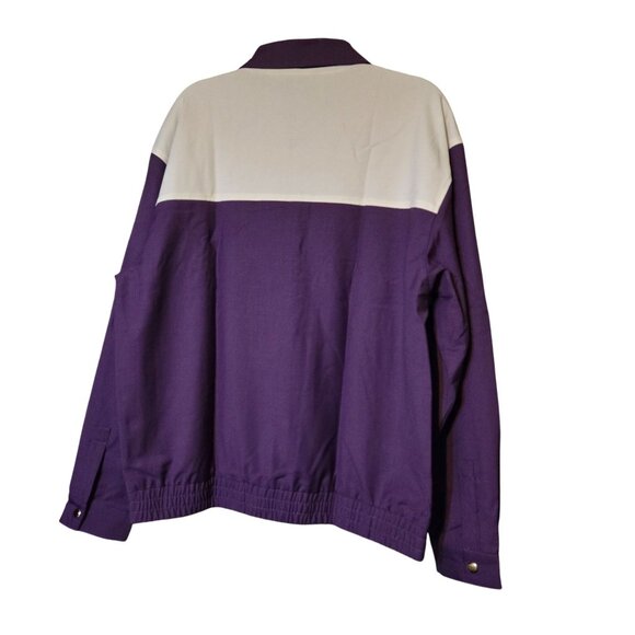 Bogey Boys Purple/ White Colorblock Golf Athletic Jacket Elastic‎ Hem Cuffs XL - Picture 4 of 7
